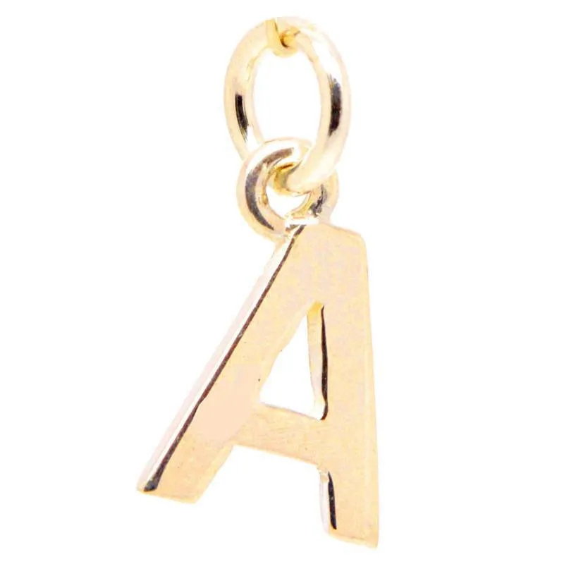 Gold Initial letter A Charm