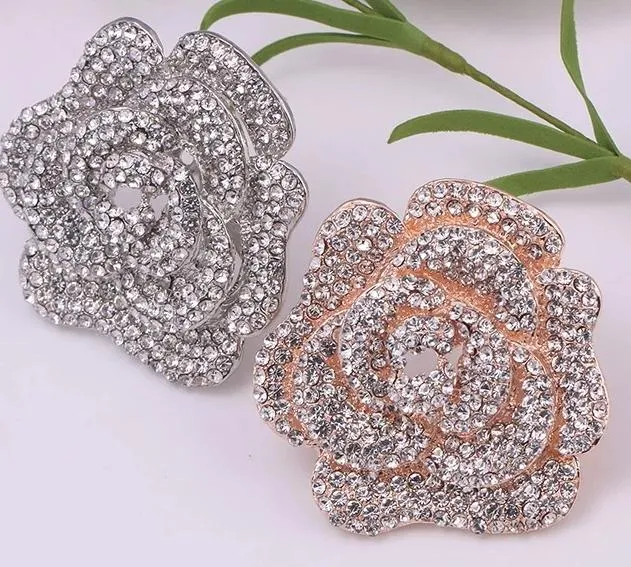 Gold l Rose Gold / Silver Brooch Clear Rhinestone Crystal BR-297