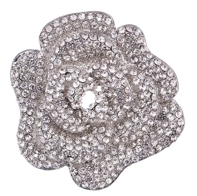 Gold l Rose Gold / Silver Brooch Clear Rhinestone Crystal BR-297