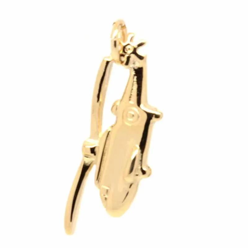 Gold Naval Helicopter Charm