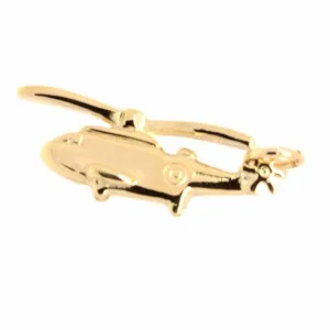 Gold Naval Helicopter Charm