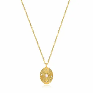 Gold Scattered Stars Kyoto Opal Disc Necklace