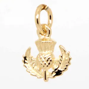 Gold Small Scottish Thistle Charm