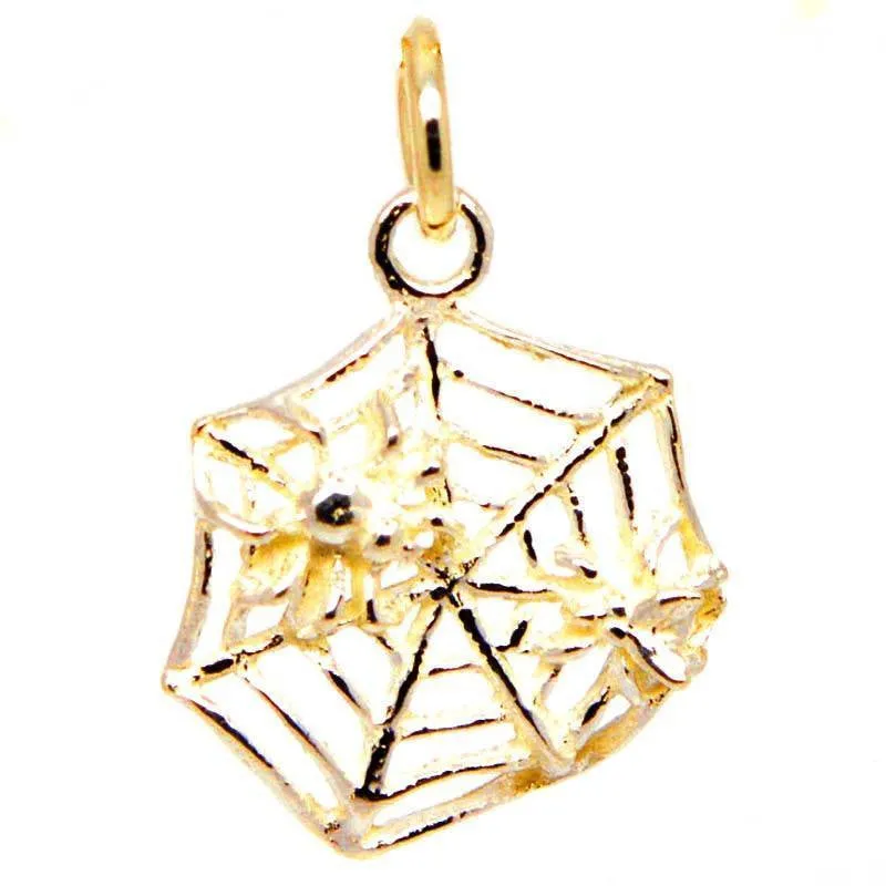 Gold Spider Web Charm