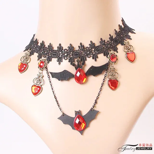 Gothic Chokers - Black Beaded