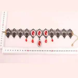 Gothic Chokers - Black Beaded