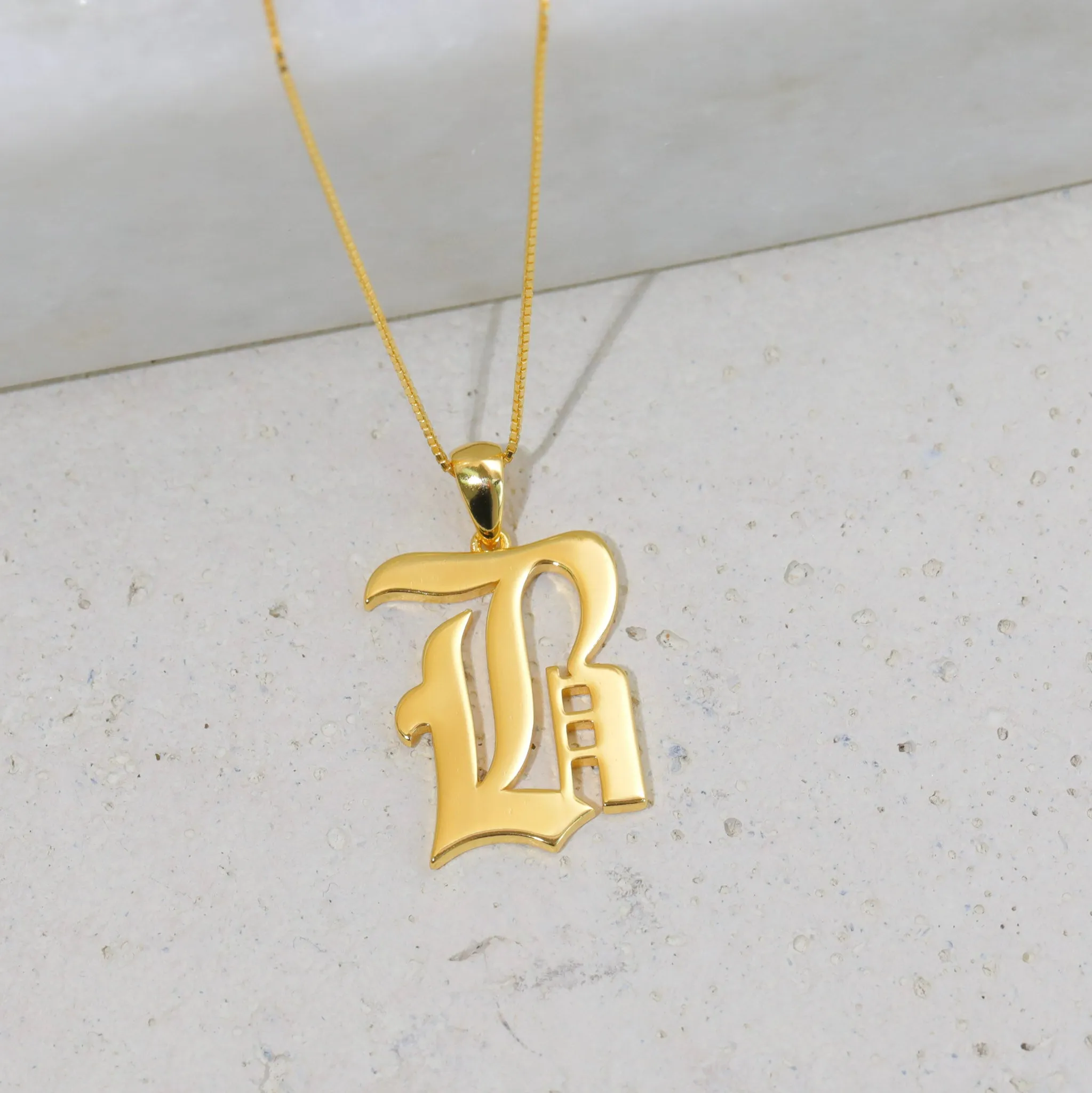 Gothic Initial Necklace