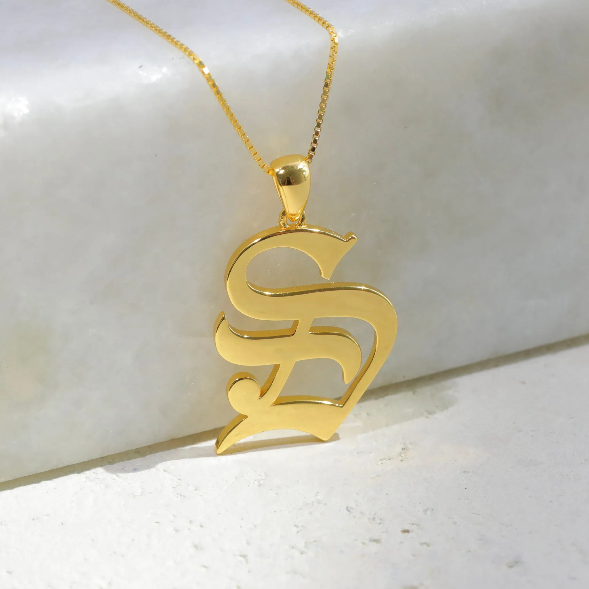 Gothic Initial Necklace