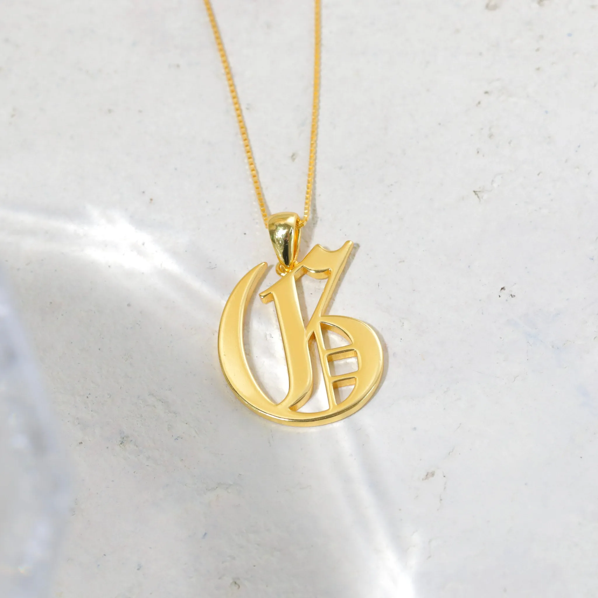 Gothic Initial Necklace