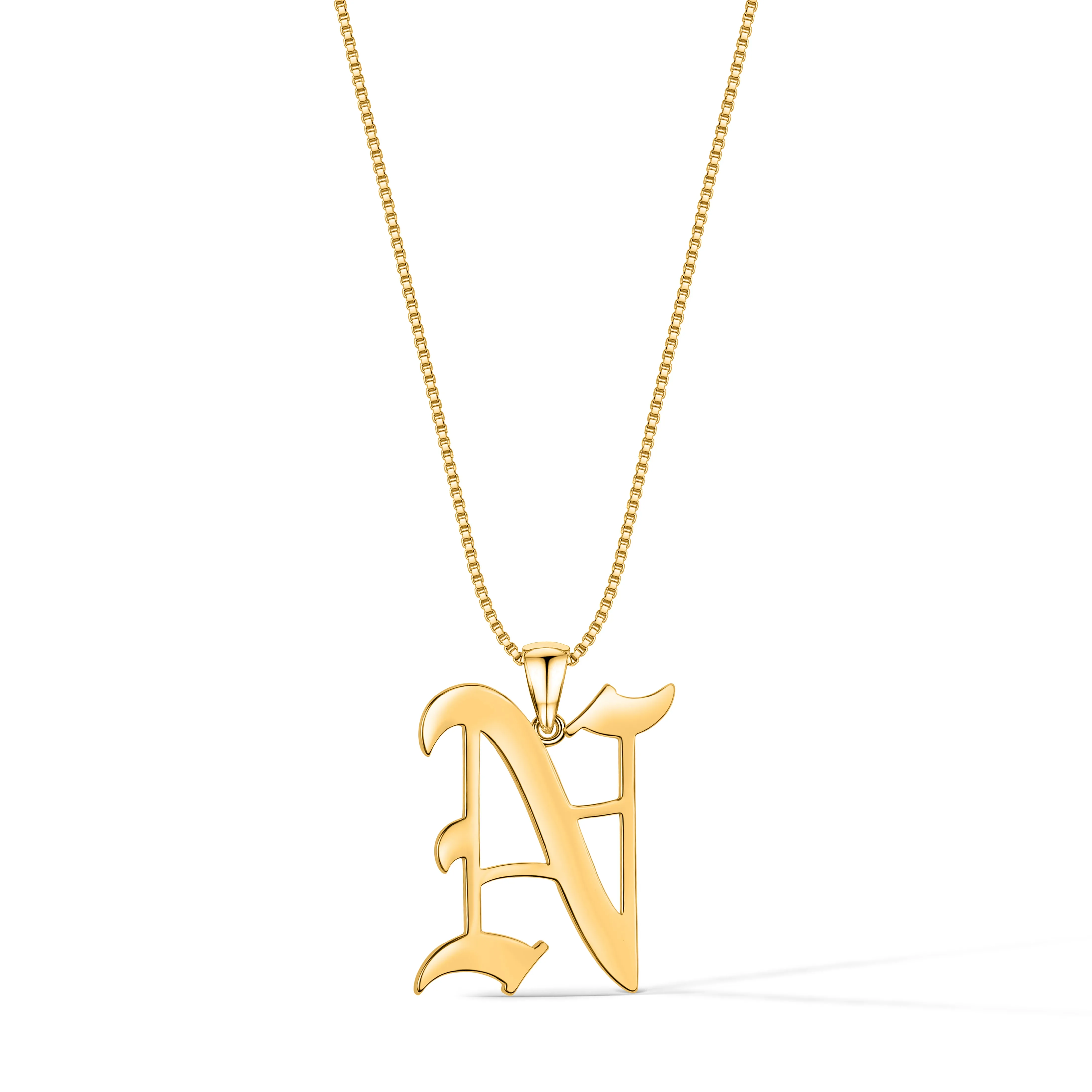 Gothic Initial Necklace