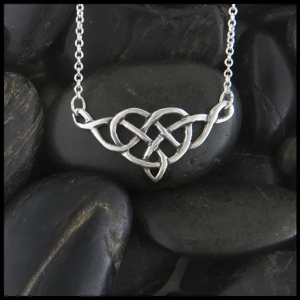 Heart Knot Bar Necklace