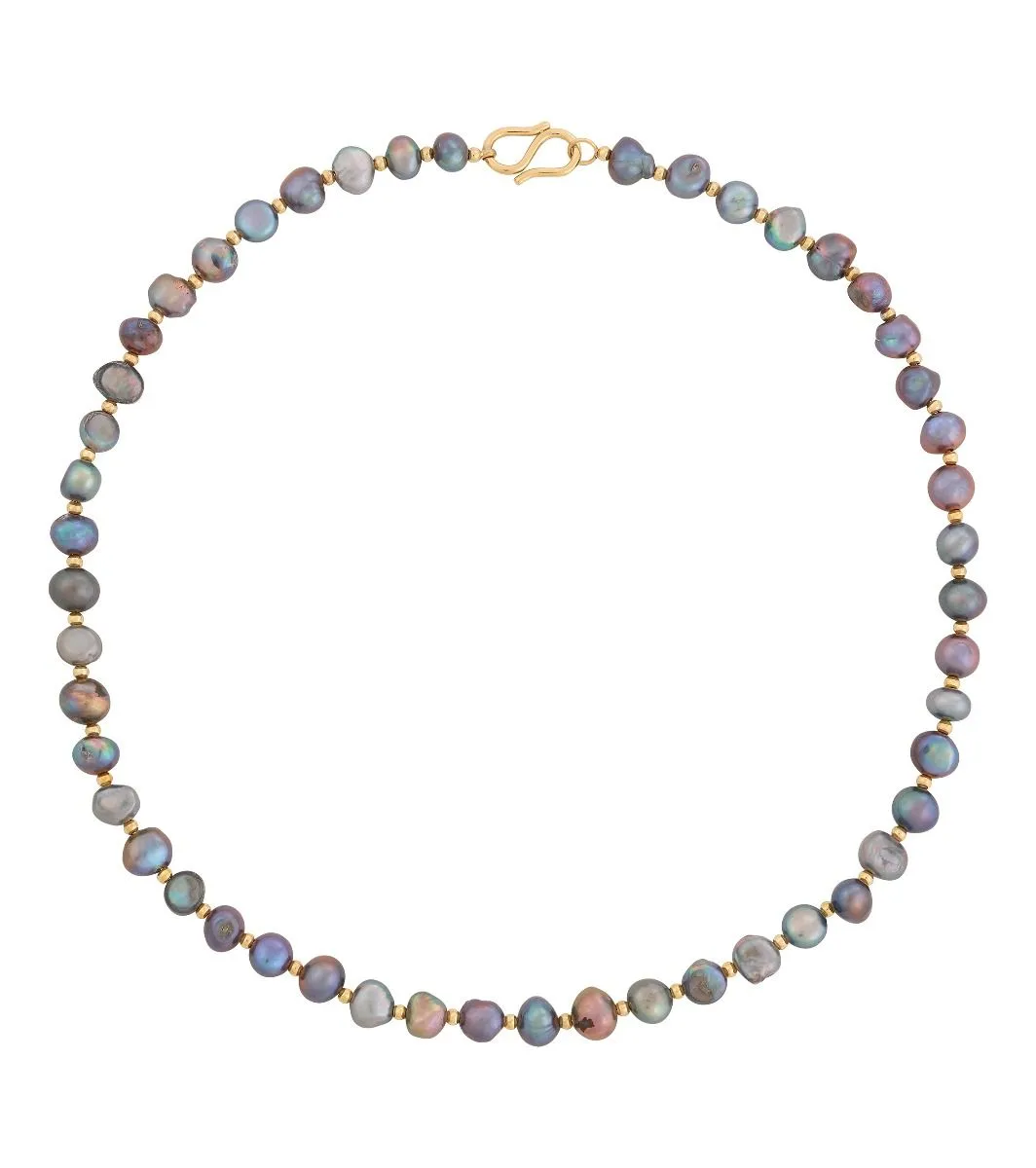 Iris Pearl Necklace Teal Gold