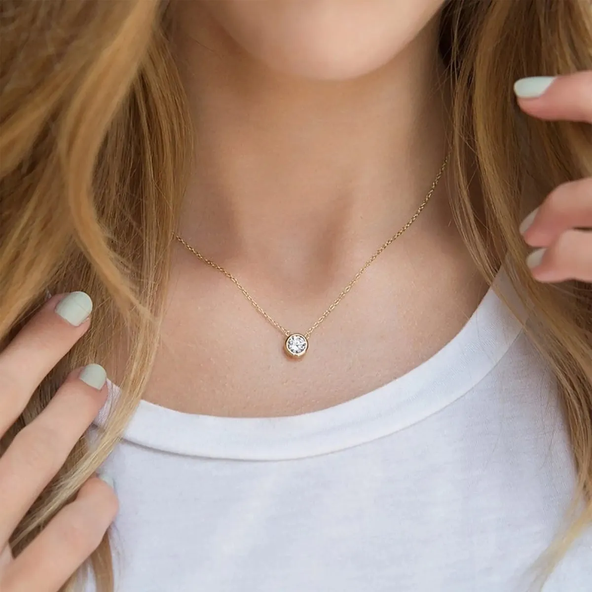 Kyerlyn Cubic Zirconia Dainty Gold Necklaces