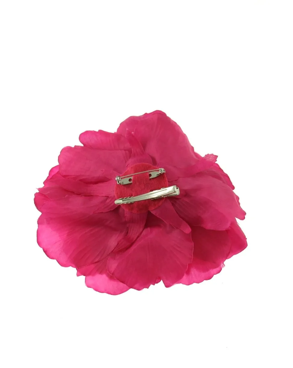 Large Flat Rose on Concord Clip & Brooch Pin