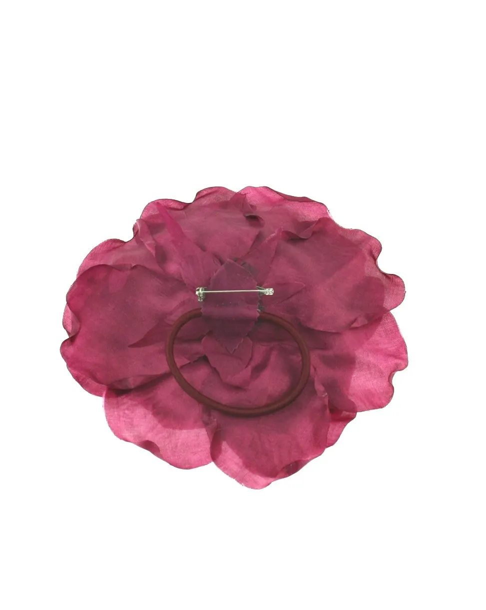 Large Rose on Elastic & Brooch Pin