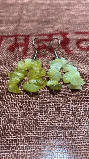 Lemon Jade Chips Dual-Strand Earrings