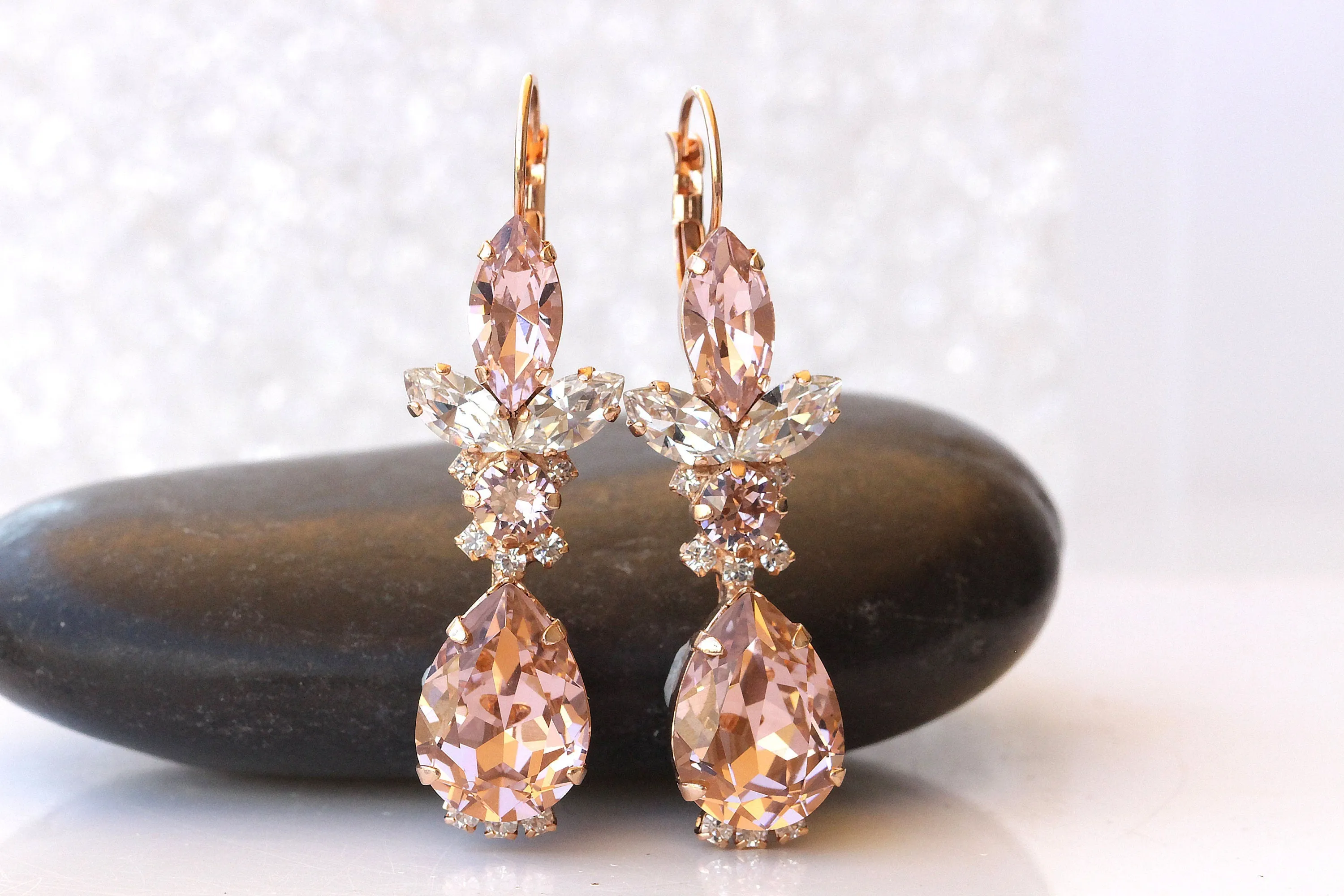 Light Pink BRIDAL EARRINGS