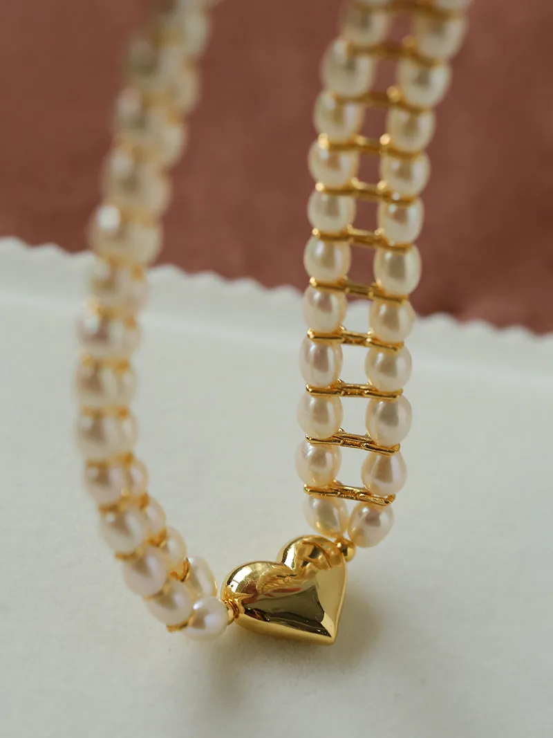 Love Choker Vintage Double Strand Pearls