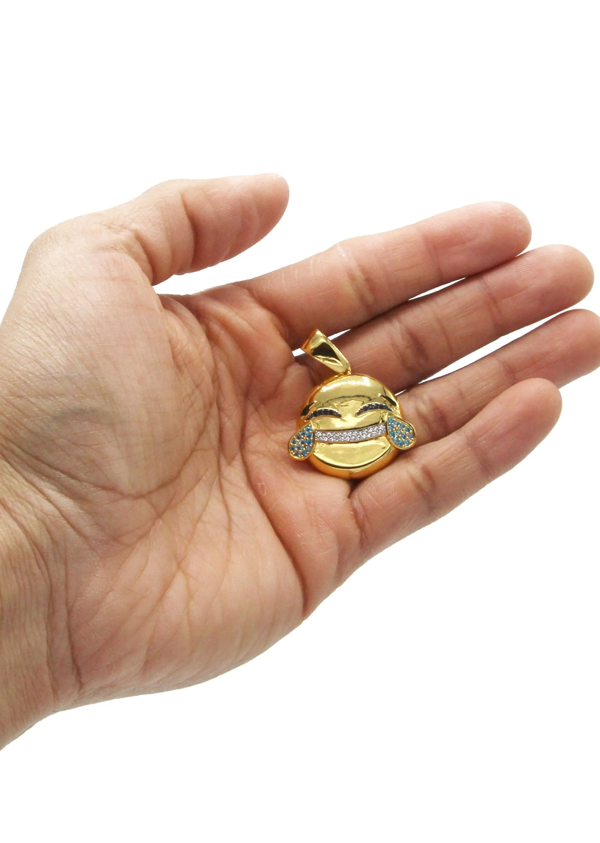 Mens Gold Plated Emoji Pendant | 8.3 Grams