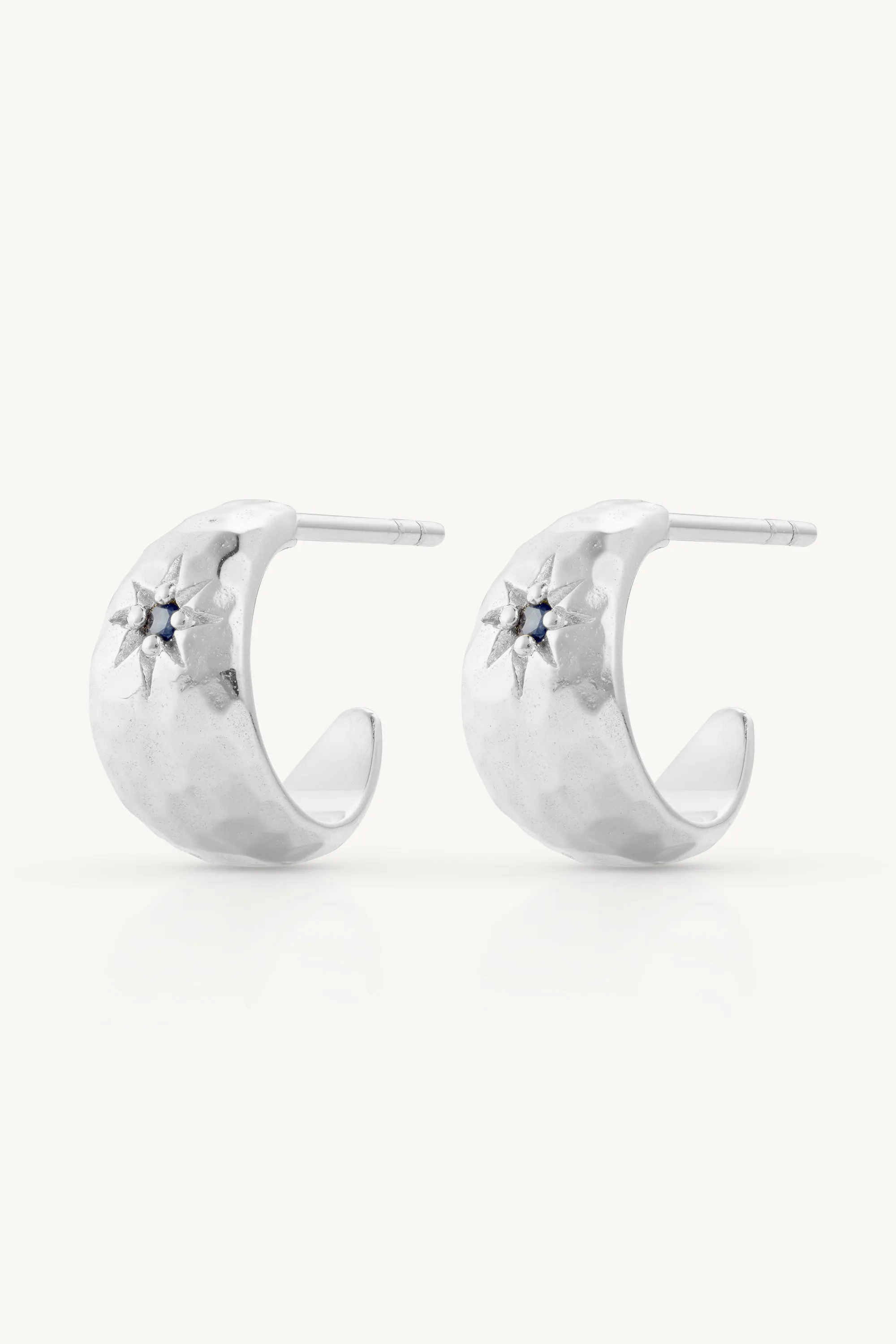 Mia Baby Sapphire Silver Hoops