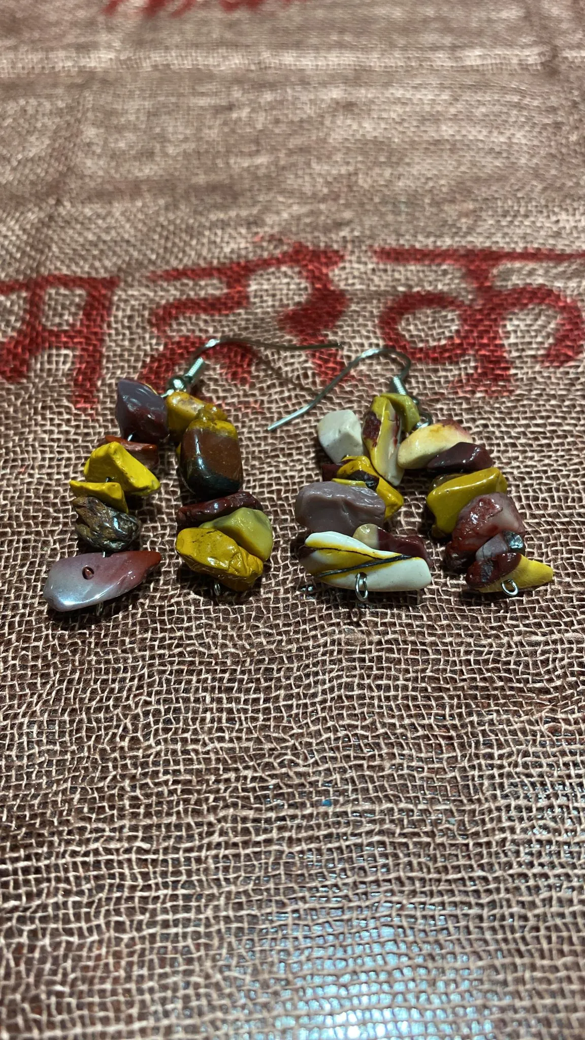 Mookaite Chips Dual-Strand Earrings