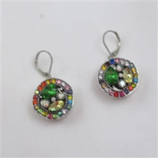 Multi-colored  Multi-stone Crystal Drop Earrings