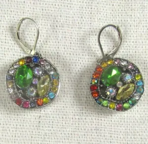 Multi-colored  Multi-stone Crystal Drop Earrings