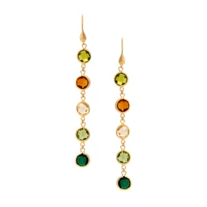 Multi Gem Drop Earrings - 3 Colors Available