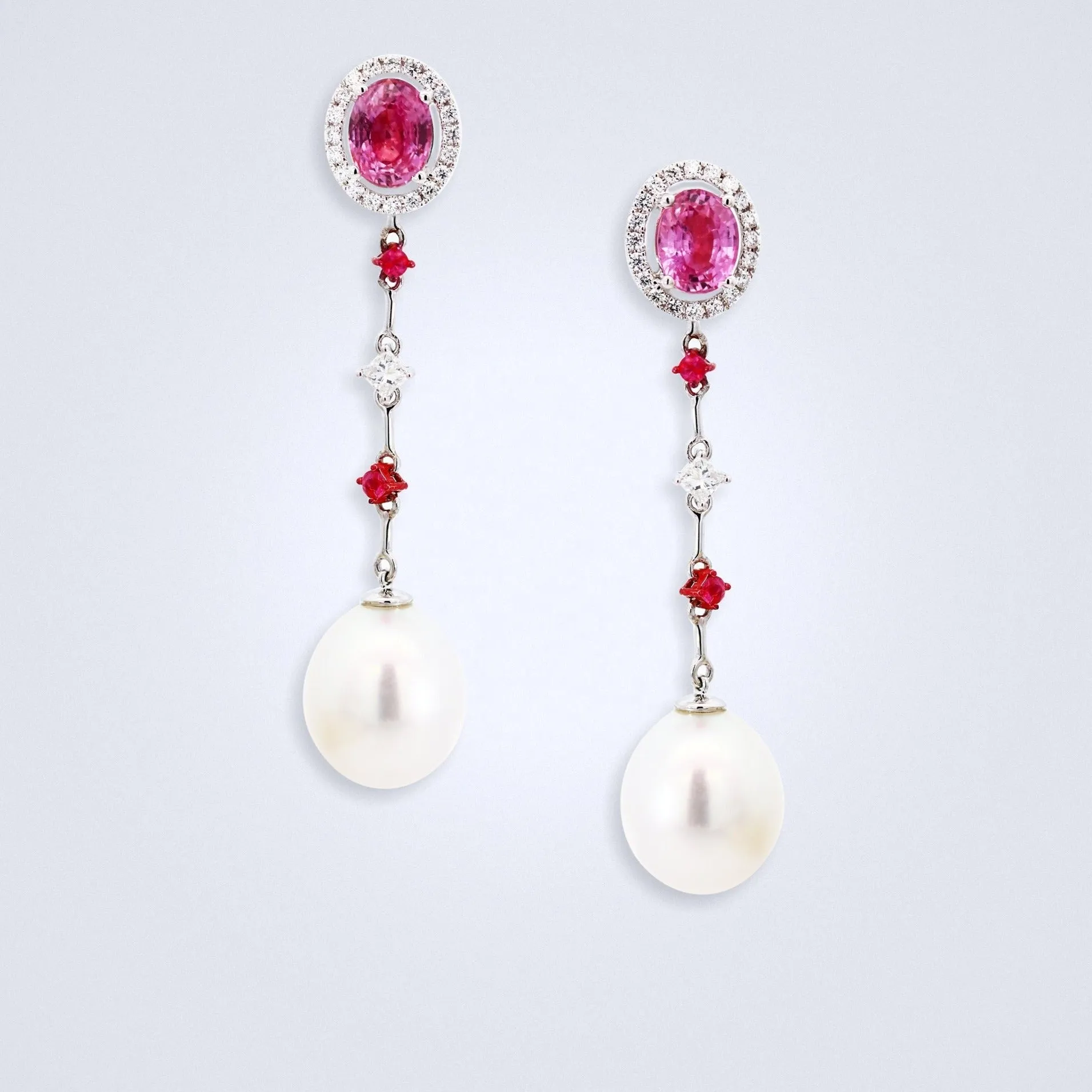 Multiwear Sapphire Pearl Earrings