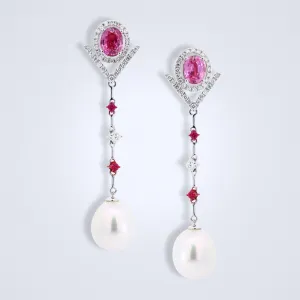 Multiwear Sapphire Pearl Earrings