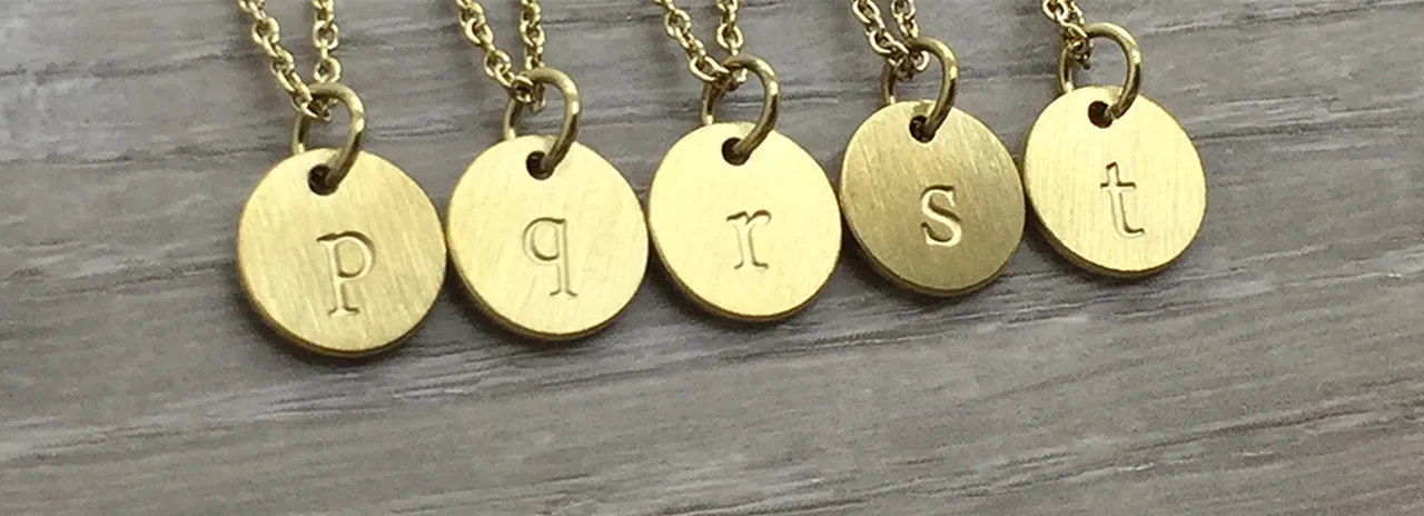 Necklace - Letter Medallion - P, Q, S, or T