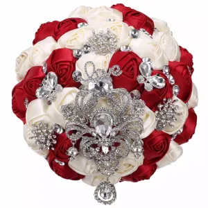 NIAN Satin Roses Brooch Bouquet or DIY KIT