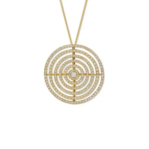 Niremius 5 Row Necklace Pendant 18ct Yellow Gold - Diamond