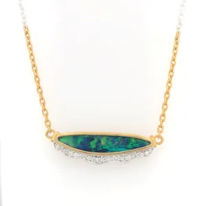 'Ocean Smiles' Opal Doublet & Diamond Necklace