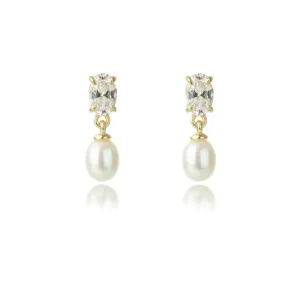 OCEANS WHITSUNDAYS FRESHWATER PEARL EARRINGS GOLD