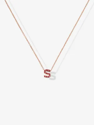 One Letter Ruby Necklace