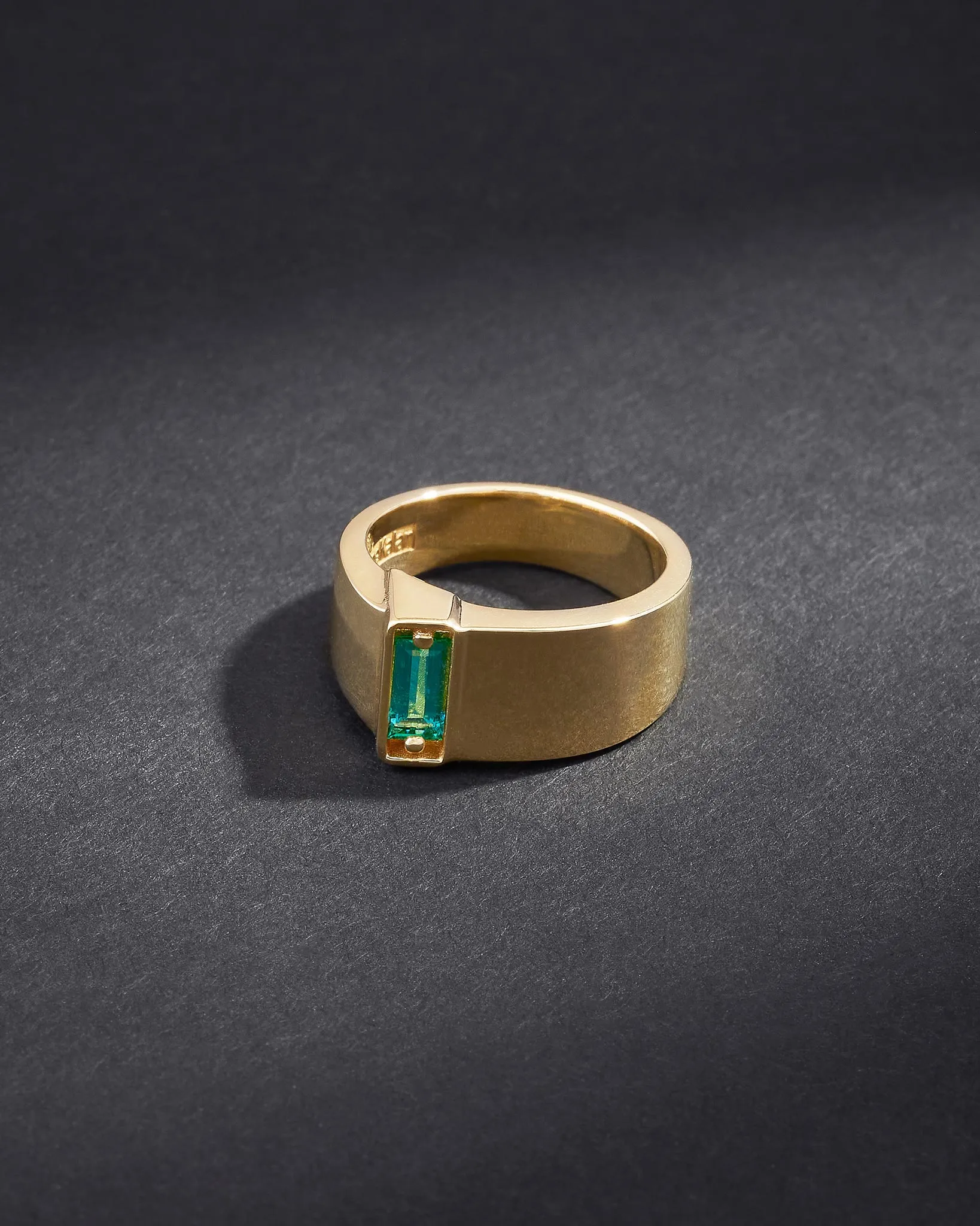 One of a Kind Single Baguette Emerald Band