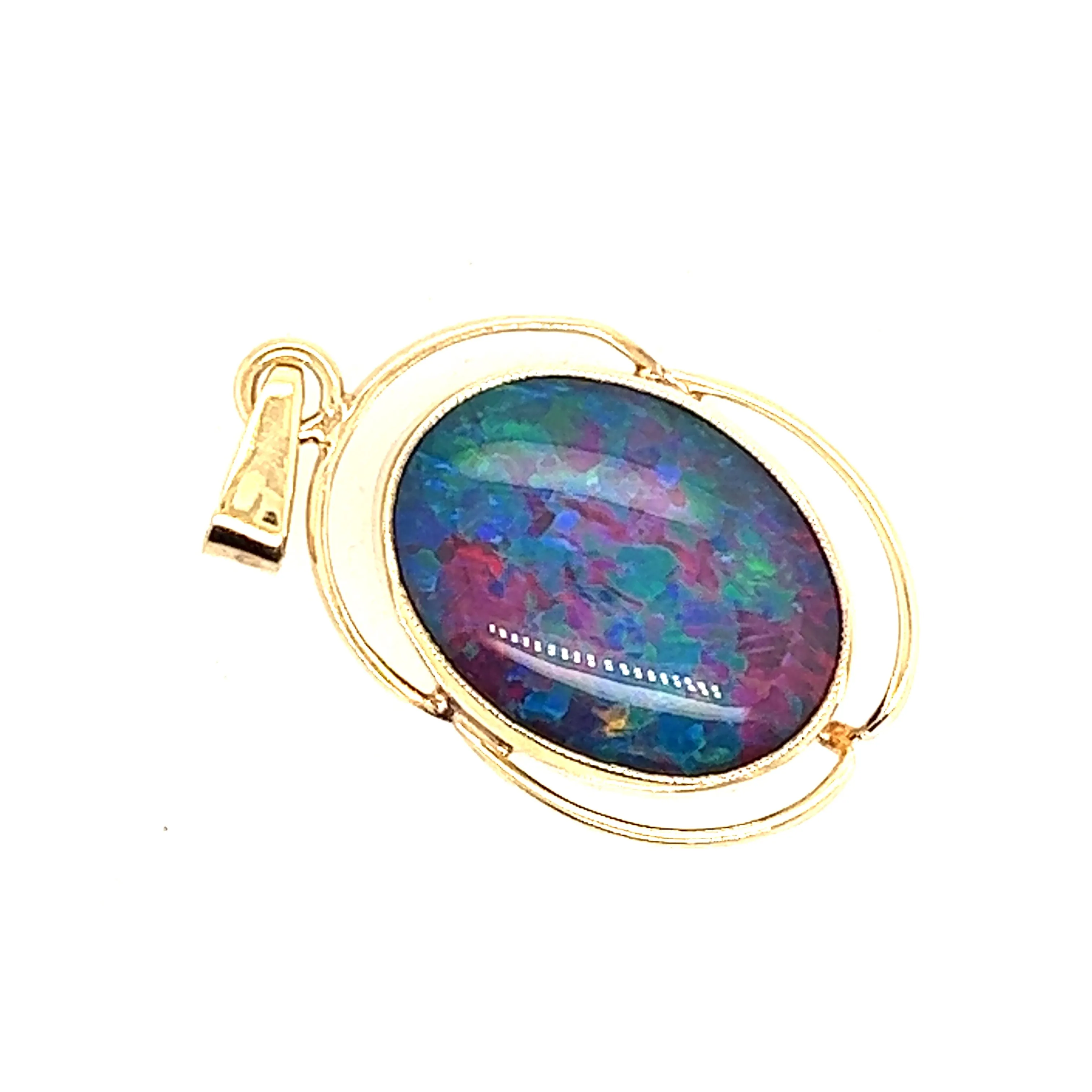 Opal Triplet & 9ct Yellow Gold Pendant