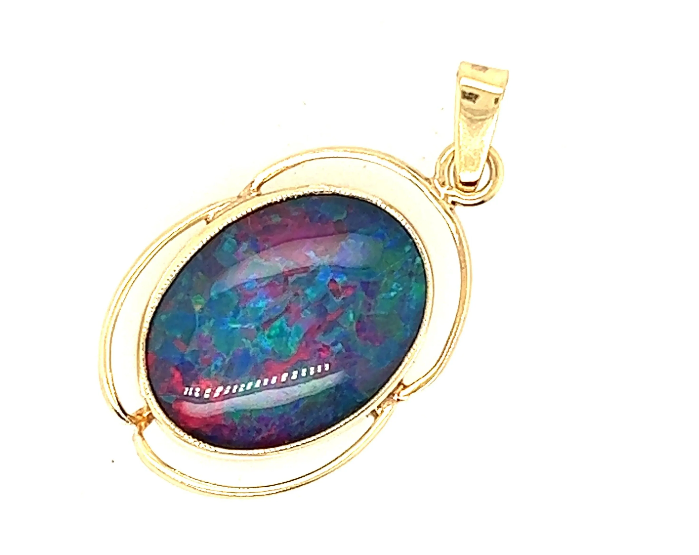 Opal Triplet & 9ct Yellow Gold Pendant