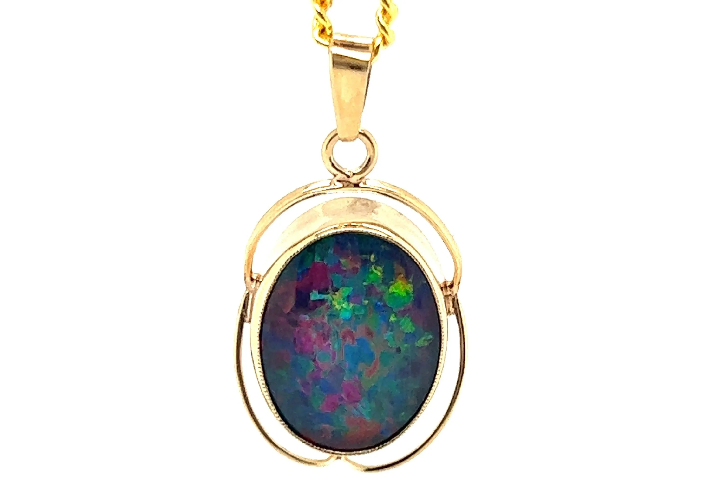 Opal Triplet & 9ct Yellow Gold Pendant