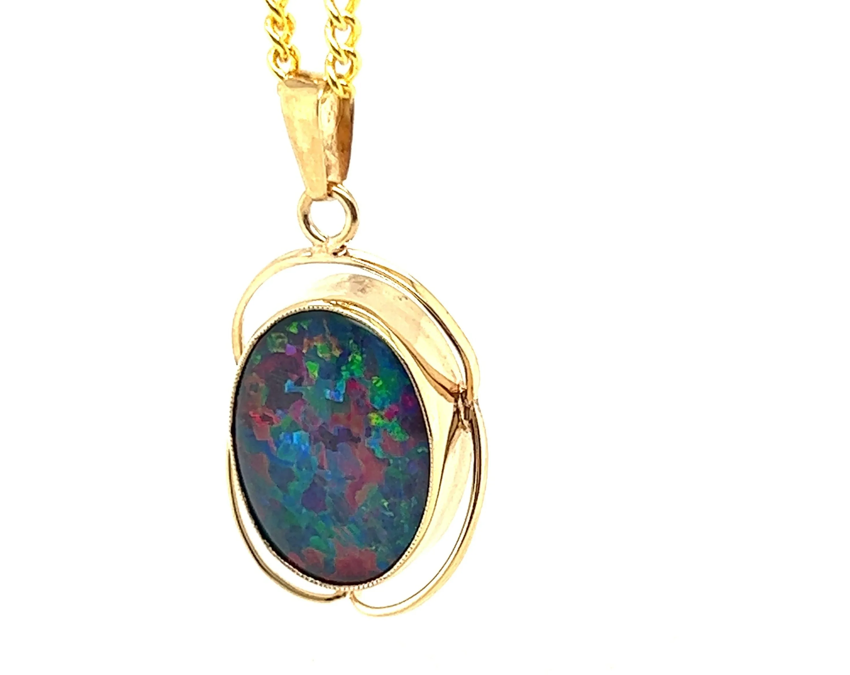 Opal Triplet & 9ct Yellow Gold Pendant