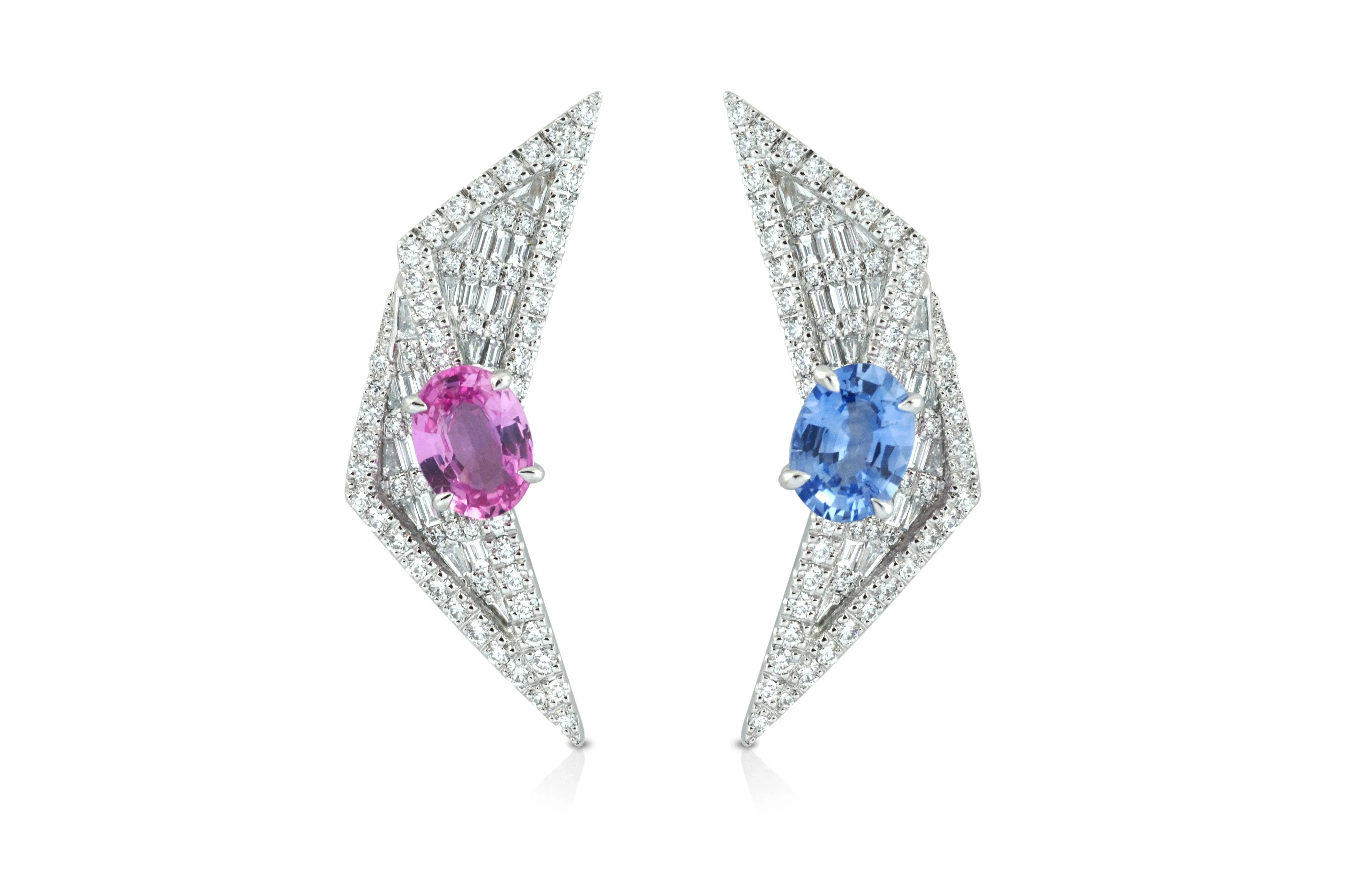 Origami Sapphire & Diamond Earrings