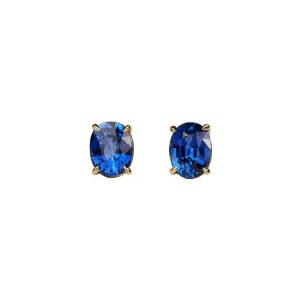 Oval Ceylon Sapphire Studs