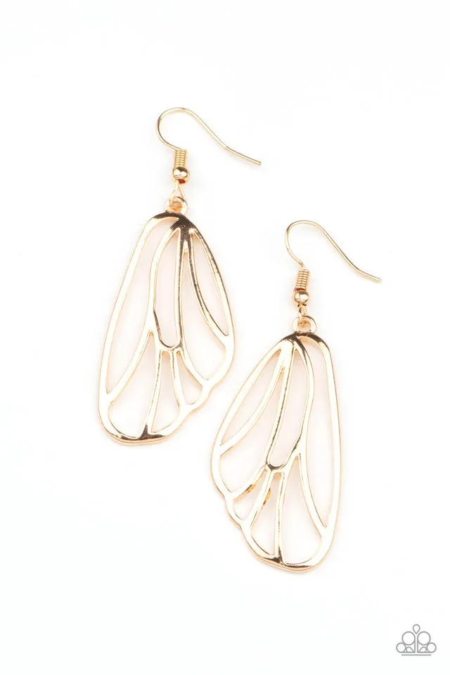 Paparazzi Earring ~ Turn Into A Butterfly - Gold