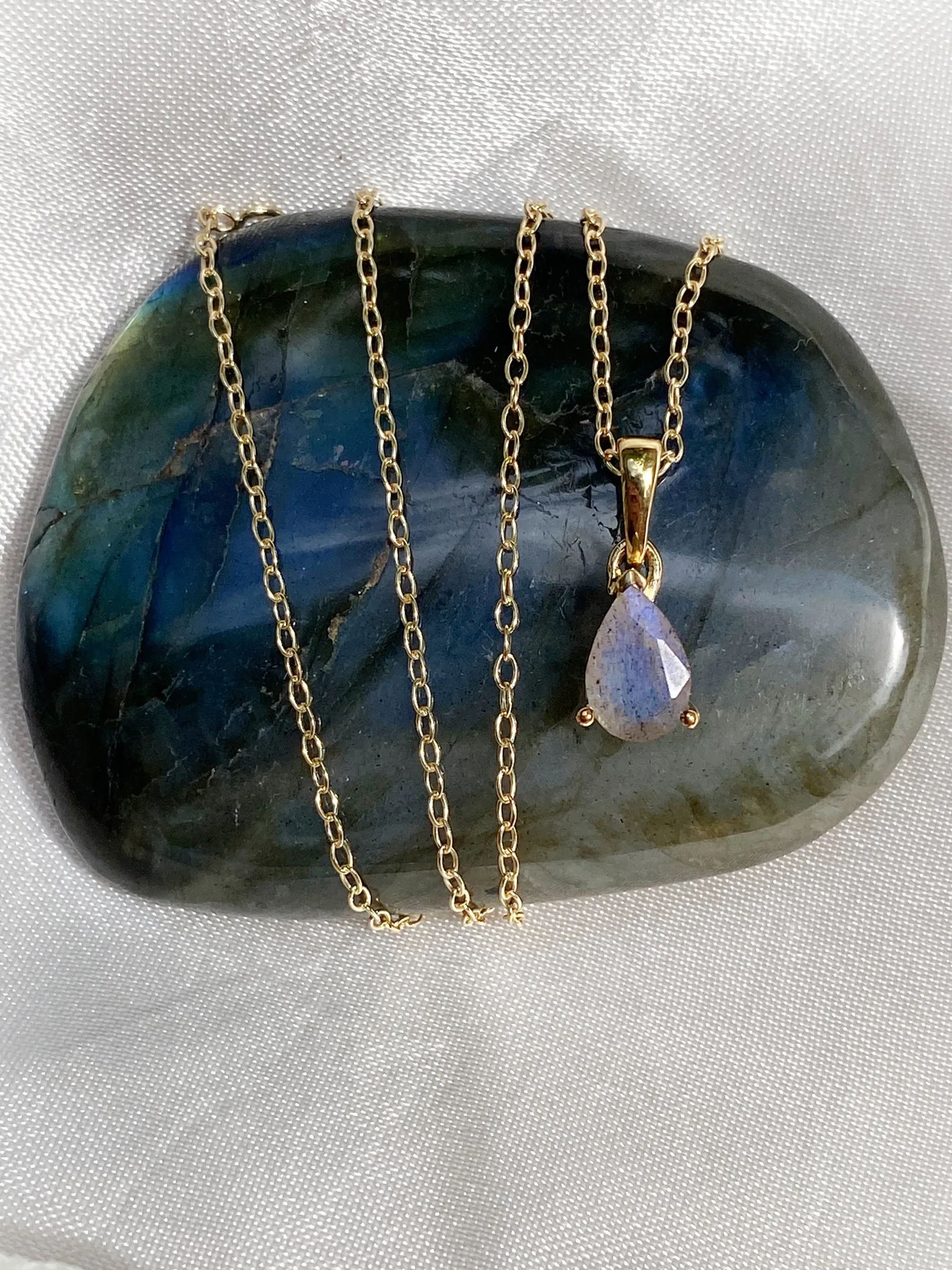 Pear Cut Gemstone Necklace