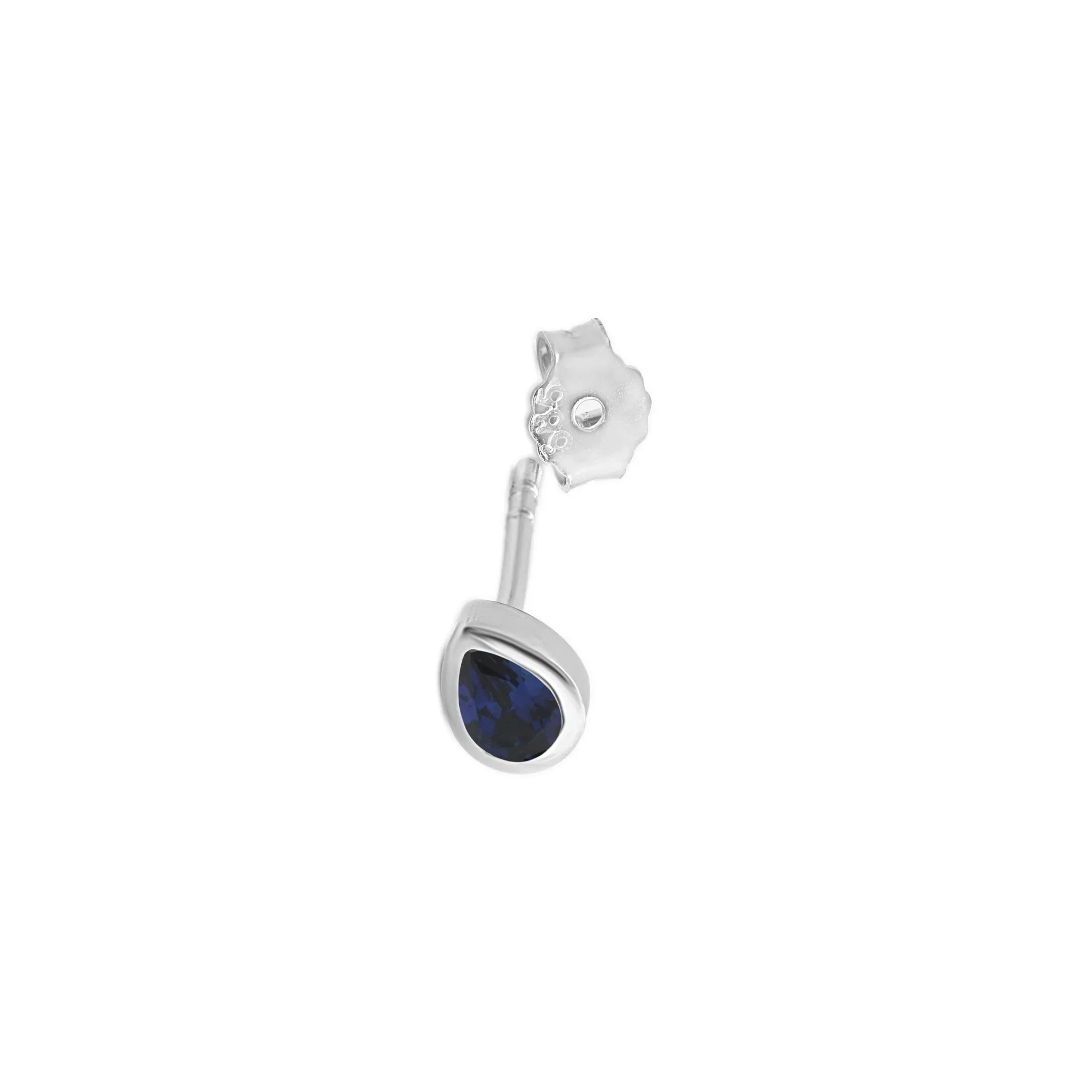 Pear Sapphire Bezel Set Earring