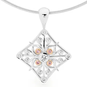 Pink & white Diamond Picture Pendant