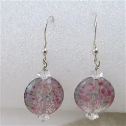 Pink Handmade Artisan Bead  Earrings