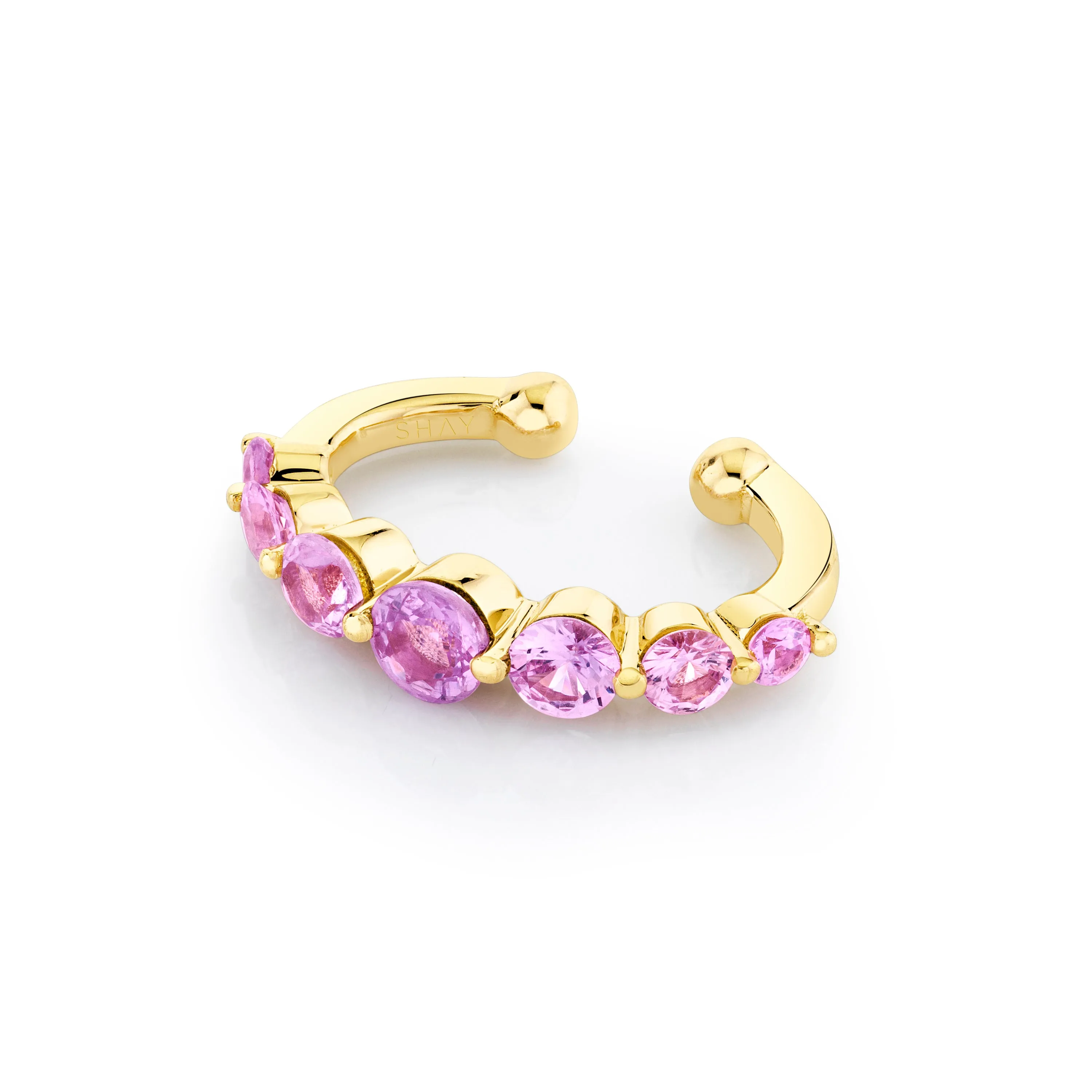 PINK SAPPHIRE GRADUAL ROUND EAR CUFF