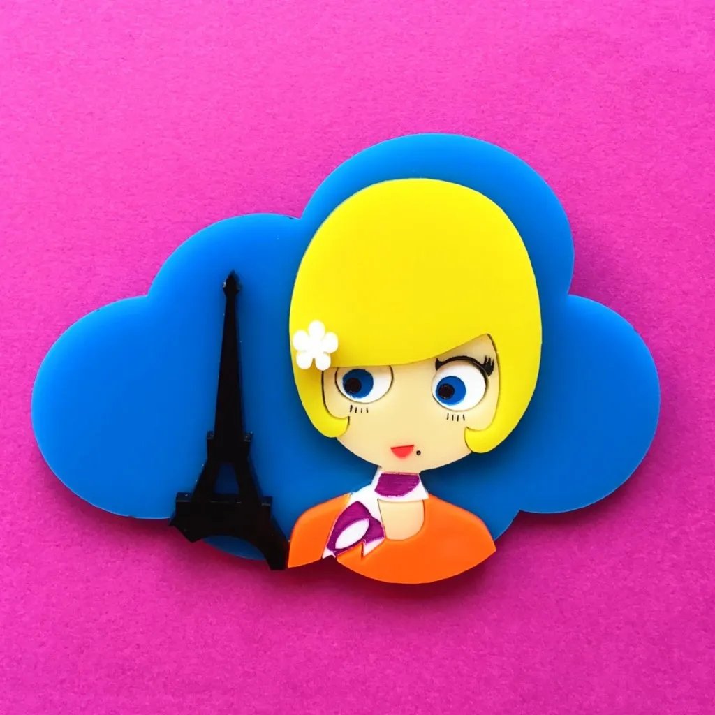 PRETTY PARIS Acrylic Brooch, Limited & Numbered Edition